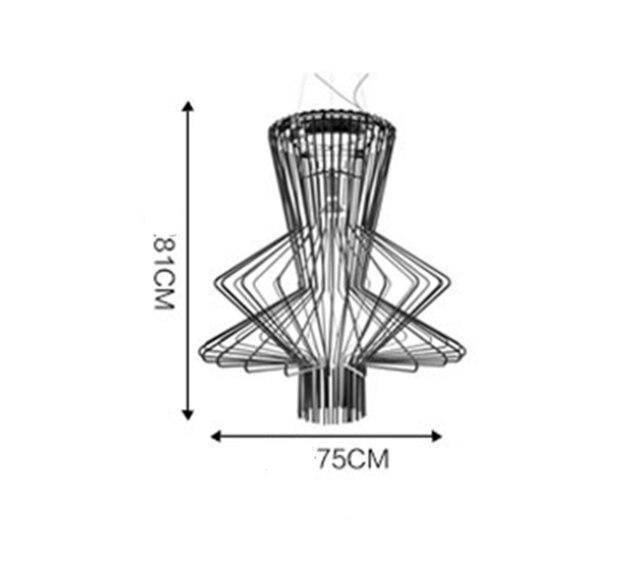 Suspension design LED en cage métal style industriel