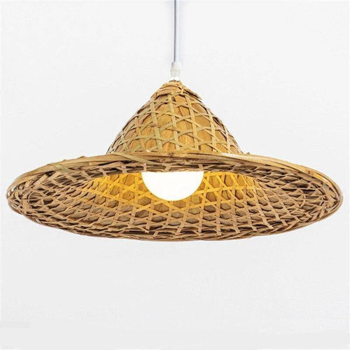 Suspension en rotin LED abat-jour style rustique - vue 6 sur 5