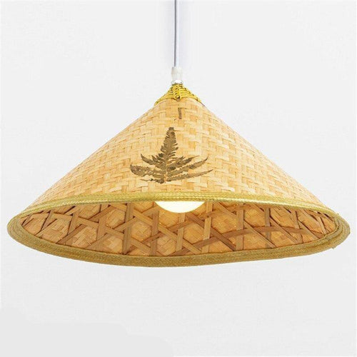 Suspension en rotin LED abat-jour style rustique - vue 5 sur 5