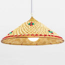 Suspension en rotin LED abat-jour style rustique