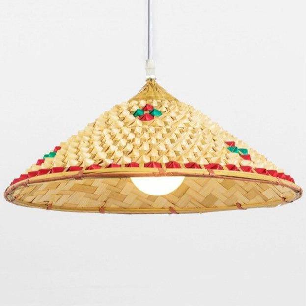 Suspension en rotin LED abat-jour style rustique - vue 3 sur 5