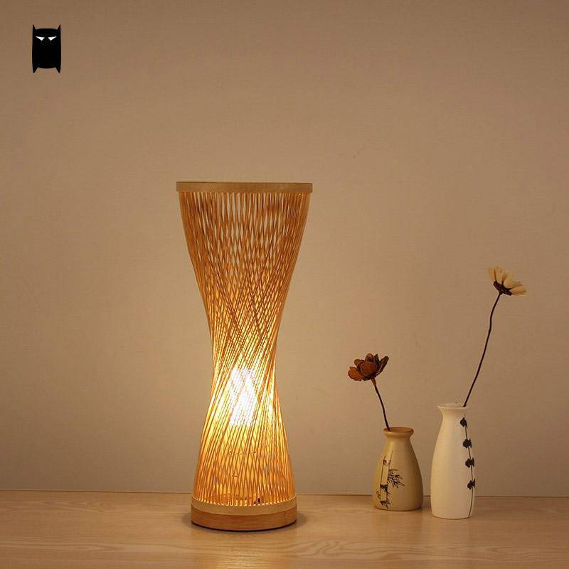Lampe de chevet en bamboo style japonais - vue 6 sur 7