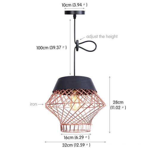 Suspension design à LED avec cage en métal industrielle Loft - vue 10 sur 10