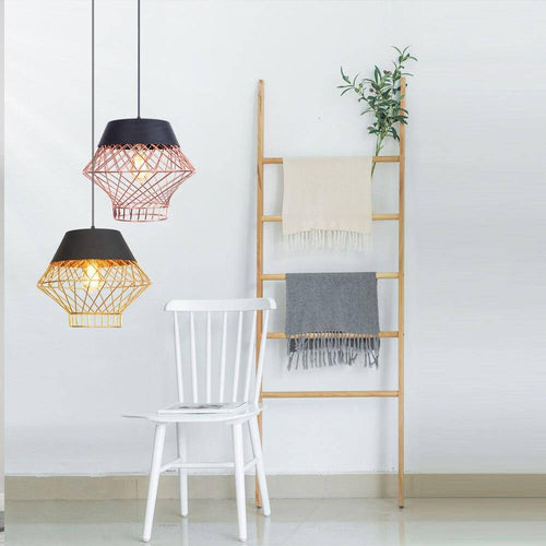 Suspension design à LED avec cage en métal industrielle Loft - vue 5 sur 10
