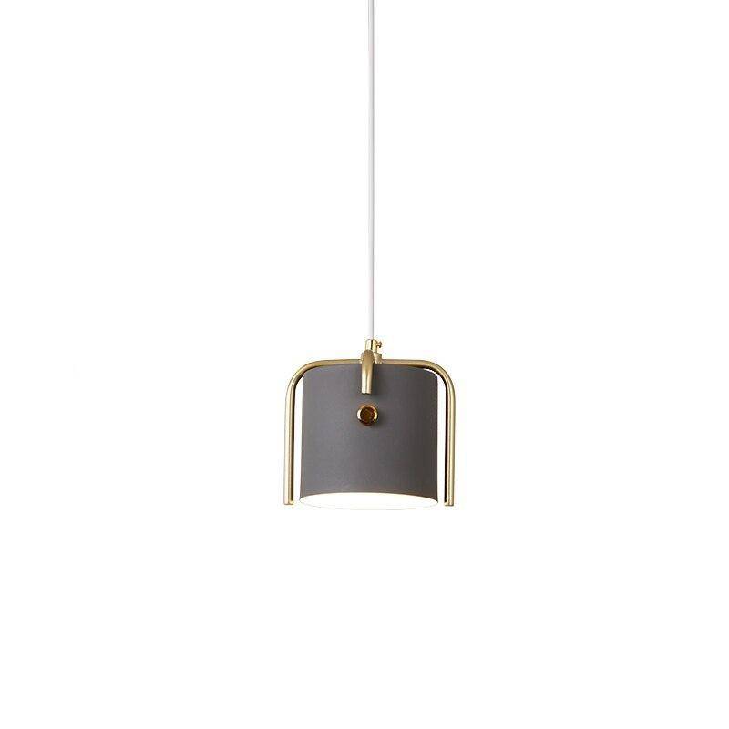 Suspension design LED avec abat-jour en métal coloré style Macaron - vue 7 sur 8