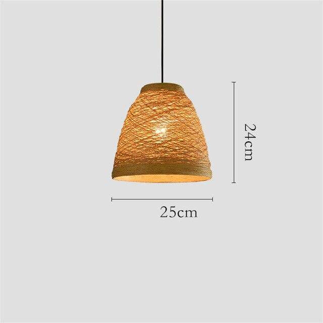 Suspension en rotin LED colorée style Farm - vue 9 sur 11