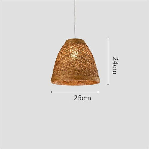 Suspension en rotin LED colorée style Farm - vue 11 sur 11