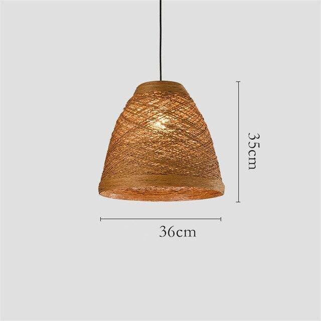 Suspension en rotin LED colorée style Farm - vue 3 sur 11