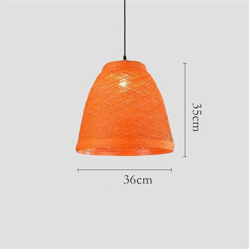 Suspension en rotin LED colorée style Farm - vue 9 sur 11