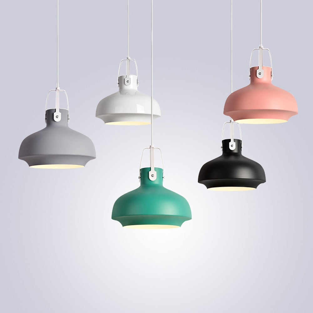 Suspension industrielle avec abat-jour arrondi et coloré Aliza - vue 5 sur 10