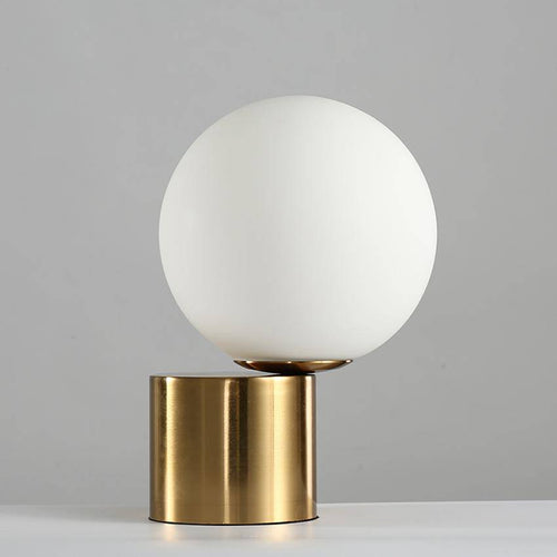 Lampe de chevet à base doré et boule en verre Moderne - vue 8 sur 8