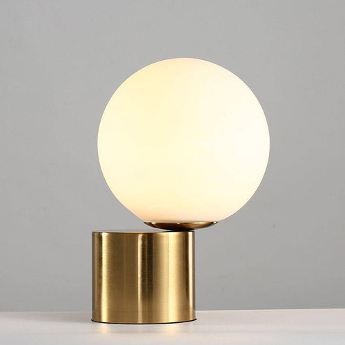 Lampe de chevet à base doré et boule en verre Moderne - vue 7 sur 8