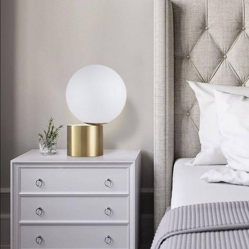 Lampe de chevet à base doré et boule en verre Moderne - vue 4 sur 8