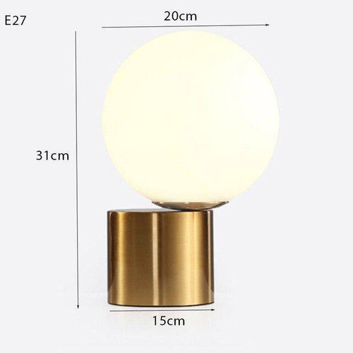 Lampe de chevet à base doré et boule en verre Moderne - vue 9 sur 8