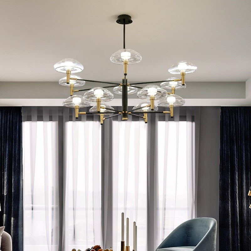 Lustre moderne abat-jours en forme de méduse en verre Hailey - vue 4 sur 8