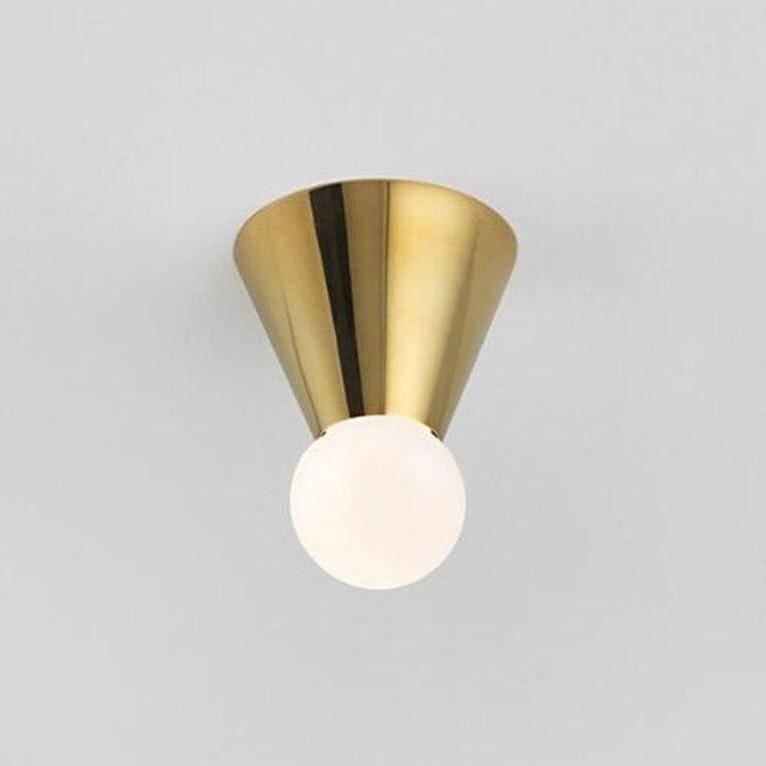 Plafonnier LED cône chromé et boule en verre