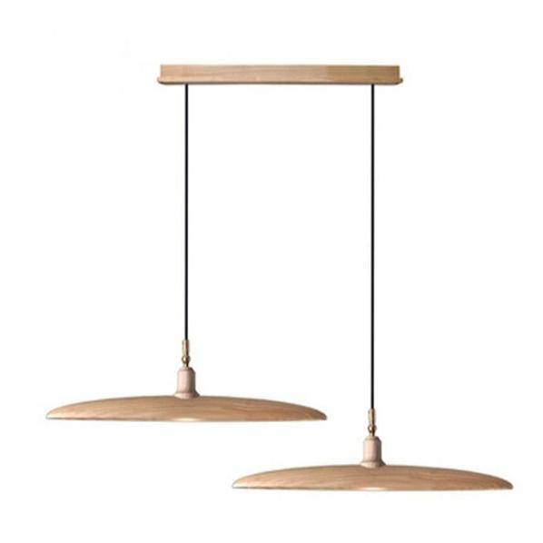 Suspension design à LED avec abat-jours en bois style Nordic - vue 13 sur 20