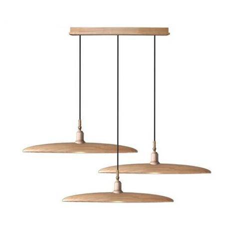 Suspension design à LED avec abat-jours en bois style Nordic - vue 14 sur 20