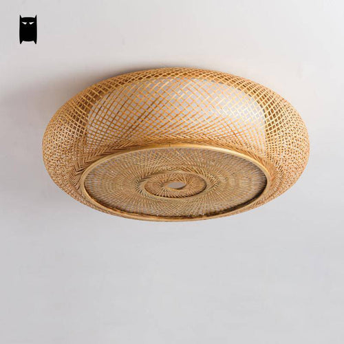 Plafonnier en bambou rond style japonais Woven - vue 5 sur 5