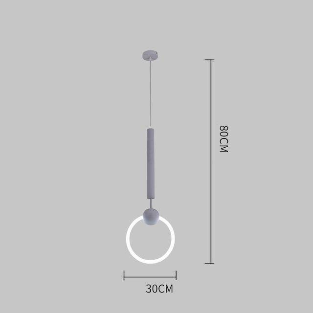 Suspension design ronde à LED et support dorée Jaxlong - vue 6 sur 10