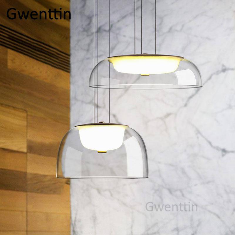Suspension LED en verre de plusieurs formes arrondies design - vue 3 sur 10