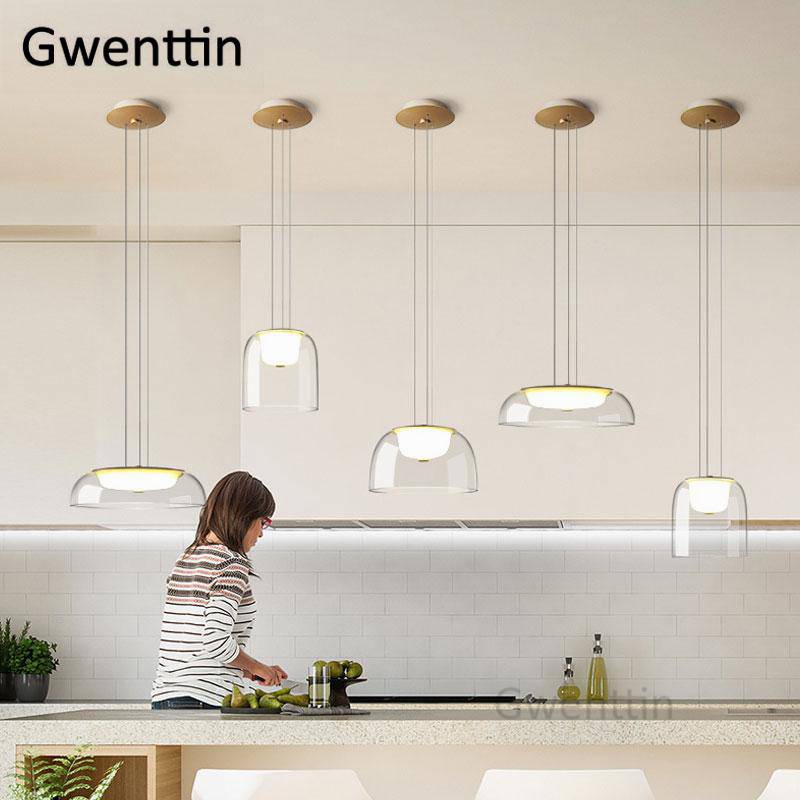 Suspension LED en verre de plusieurs formes arrondies design - vue 5 sur 10
