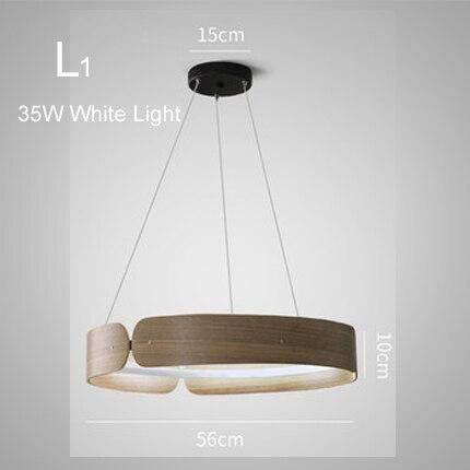 Lustre design LED rond en bois Nordic - vue 15 sur 17
