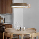 Lustre design LED rond en bois Nordic