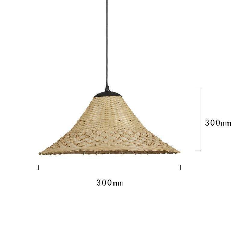 Suspension rustique LED avec abat-jour en rotin