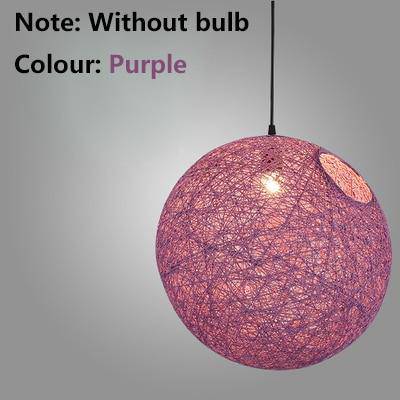 Suspension en boule de tissu de couleur Wicker - vue 8 sur 15