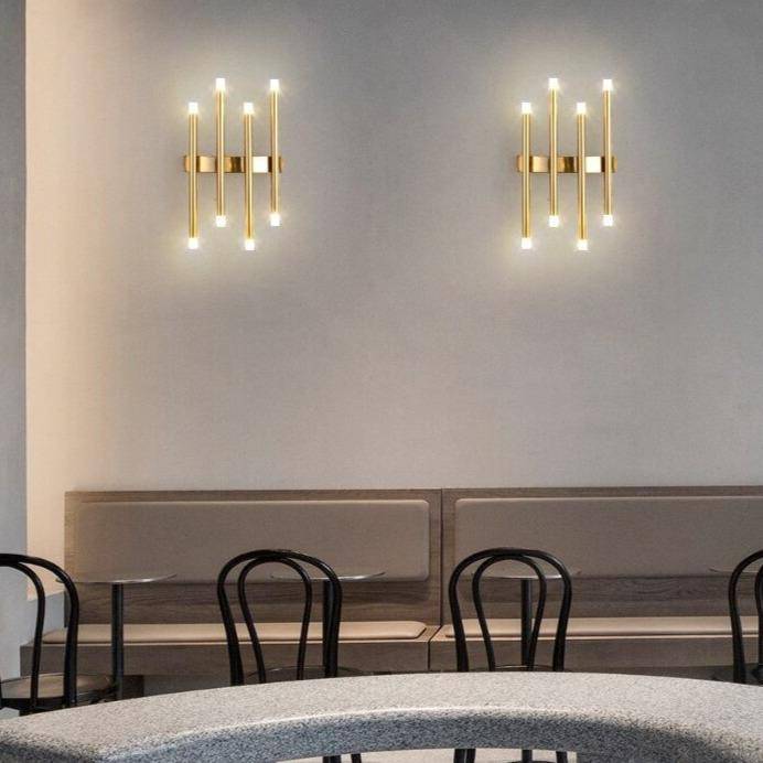 Suspension design avec plusieurs cylindres LED Background - vue 3 sur 8