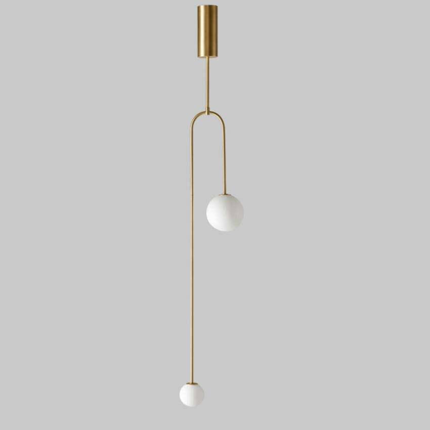 Suspension design LED en métal avec double boule en verre Fly - vue 8 sur 8