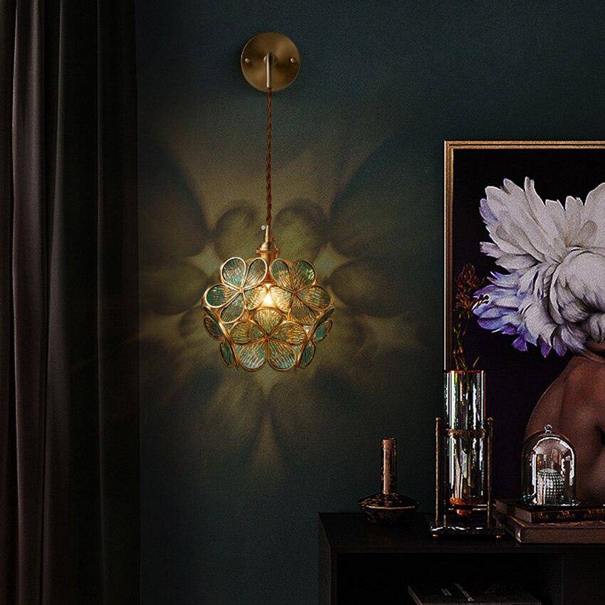 Applique murale design LED avec plusieurs trèfles en verre et métal - vue 4 sur 10