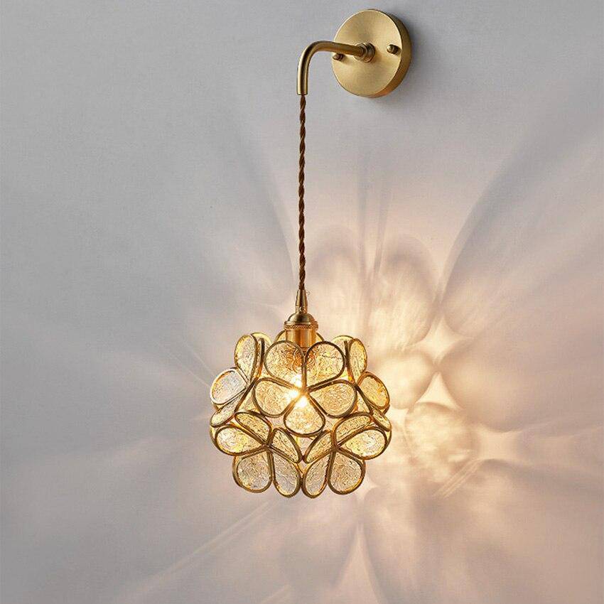 Applique murale design LED avec plusieurs trèfles en verre et métal - vue 3 sur 10