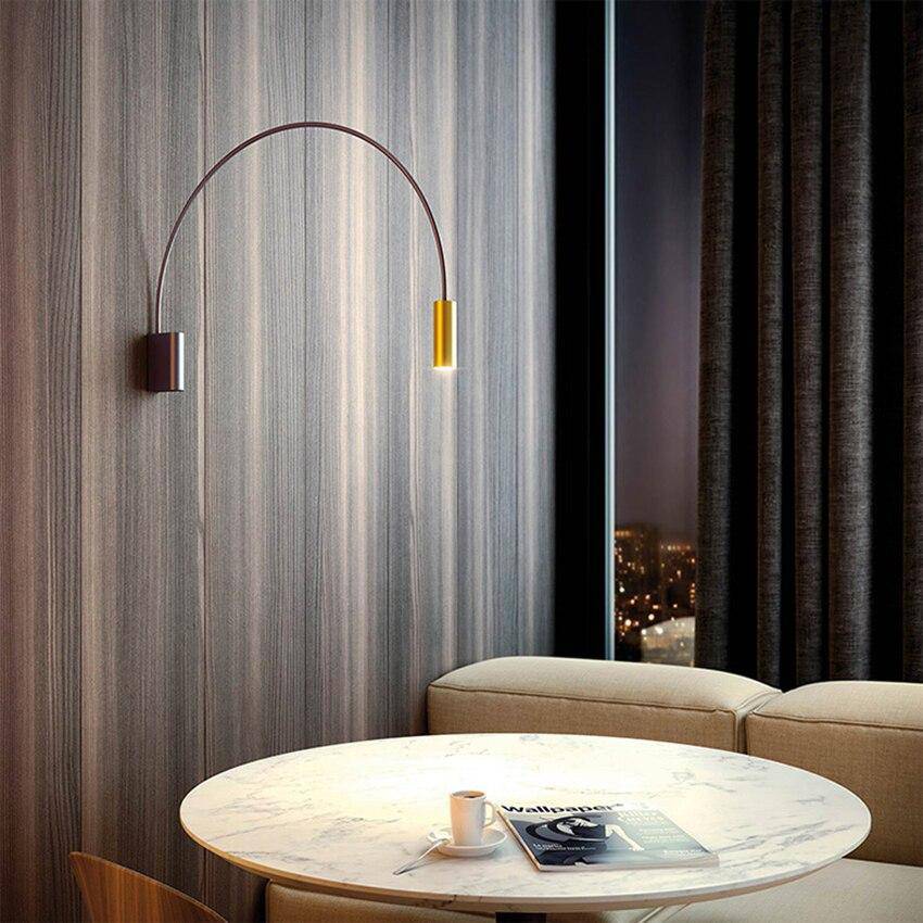 Applique murale design LED métal en forme de demi-cercle noir - vue 3 sur 9