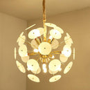 Lustre design doré et plaques rondes plates fumées Luxury