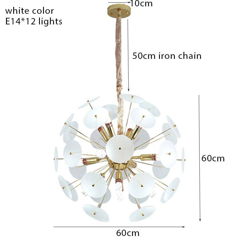 Lustre design doré et plaques rondes plates fumées Luxury - vue 8 sur 8