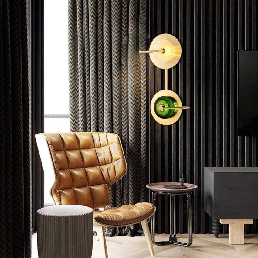 Applique murale design LED avec des formes circulaires en fer forgé - vue 3 sur 9
