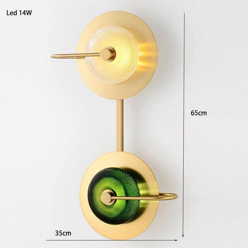 Applique murale design LED avec des formes circulaires en fer forgé