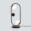 Lampe de chevet design à LED avec anneau métal et boules en verre Loft