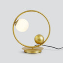 Lampe de chevet design à LED avec anneau métal et boules en verre Loft