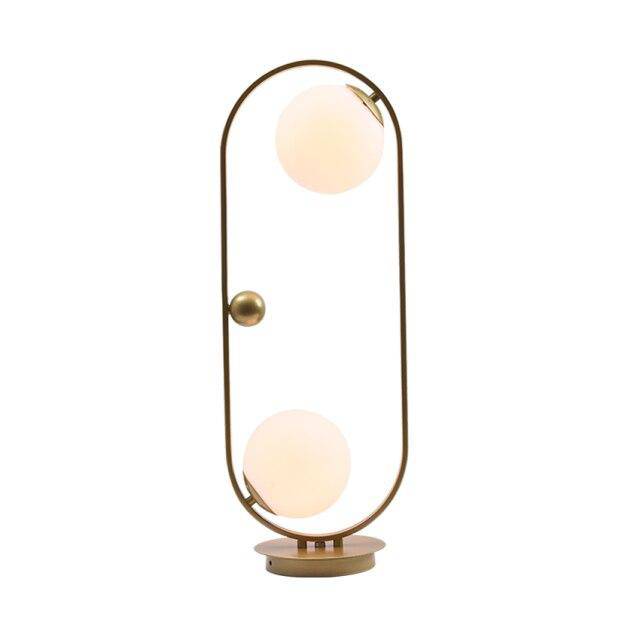 Lampe de chevet design à LED avec anneau métal et boules en verre Loft - vue 11 sur 12