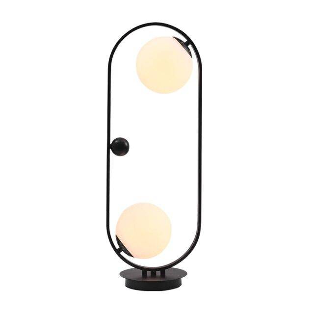 Lampe de chevet design à LED avec anneau métal et boules en verre Loft - vue 10 sur 12