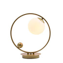 Lampe de chevet design à LED avec anneau métal et boules en verre Loft