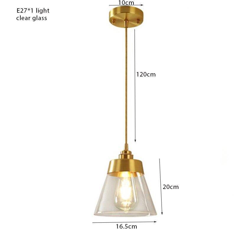 Suspension design LED dorée et abat-jour en verre luxury - vue 7 sur 8