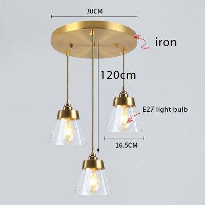 Suspension design LED dorée et abat-jour en verre luxury - vue 5 sur 8
