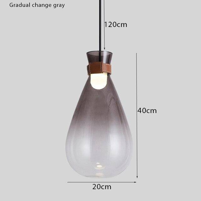 Suspension en forme de goutte en verre fumé Sitting - vue 7 sur 10