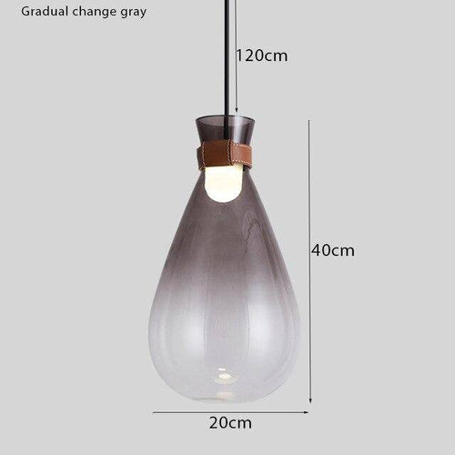 Suspension en forme de goutte en verre fumé Sitting - vue 11 sur 10