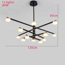 Lustre design avec bras et lampes LED dorées Living