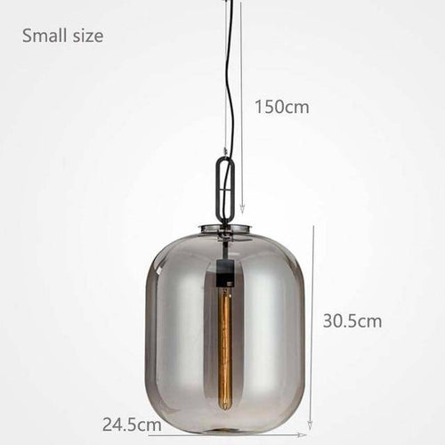 Suspension design en boules en verre coloré fumé - vue 7 sur 8